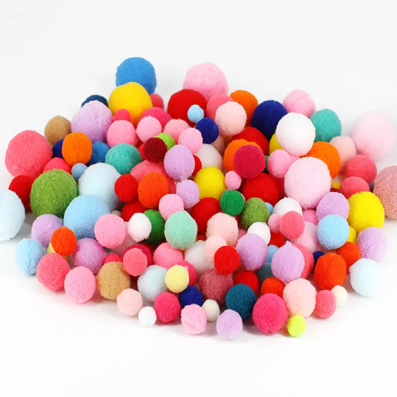 Большой средний и маленький цветной плюшевый шарик меховой сделай сам