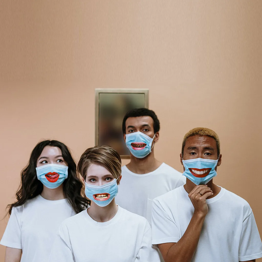 3d забавные стикеры со ртом Новые Различные стили для масок лица подходит всех