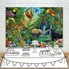 Фон для фотографирования детей с изображением джунглей зоопарка животных на день рождения фон для фотографирования детей дикая одна синяя бабочка с радугой сафари фон