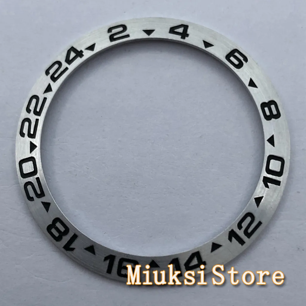 38 мм Серебряный GMT Часы из нержавеющей стали Безель подходит для SUB