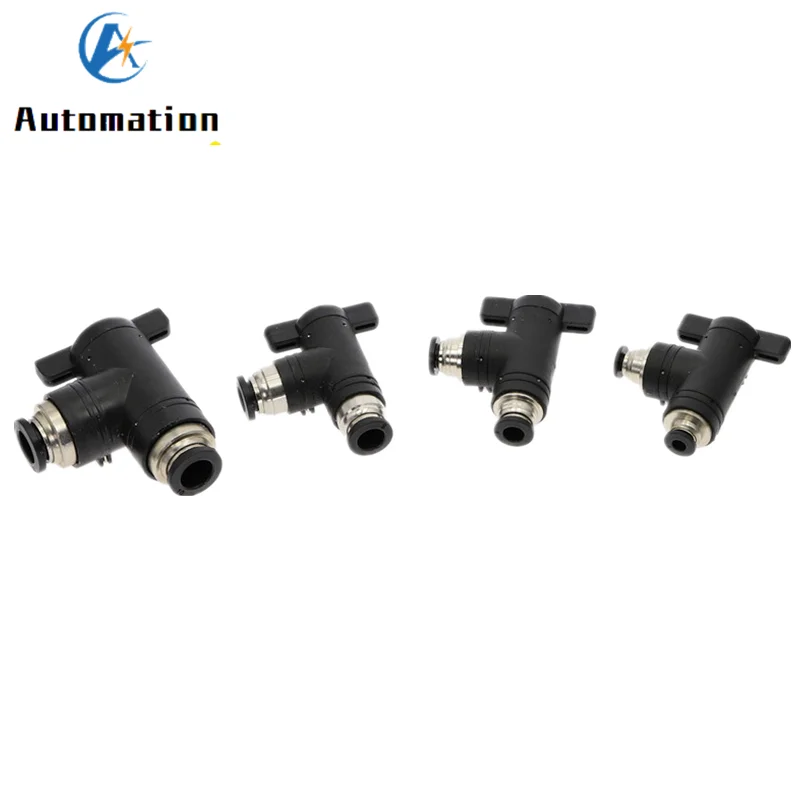 

Pneumatic BUL 4mm 6mm 8mm 10mm 12mm Push In Quick Joint Connector Hand Valve To Turn Switch Manual Ball Current Limiting Black