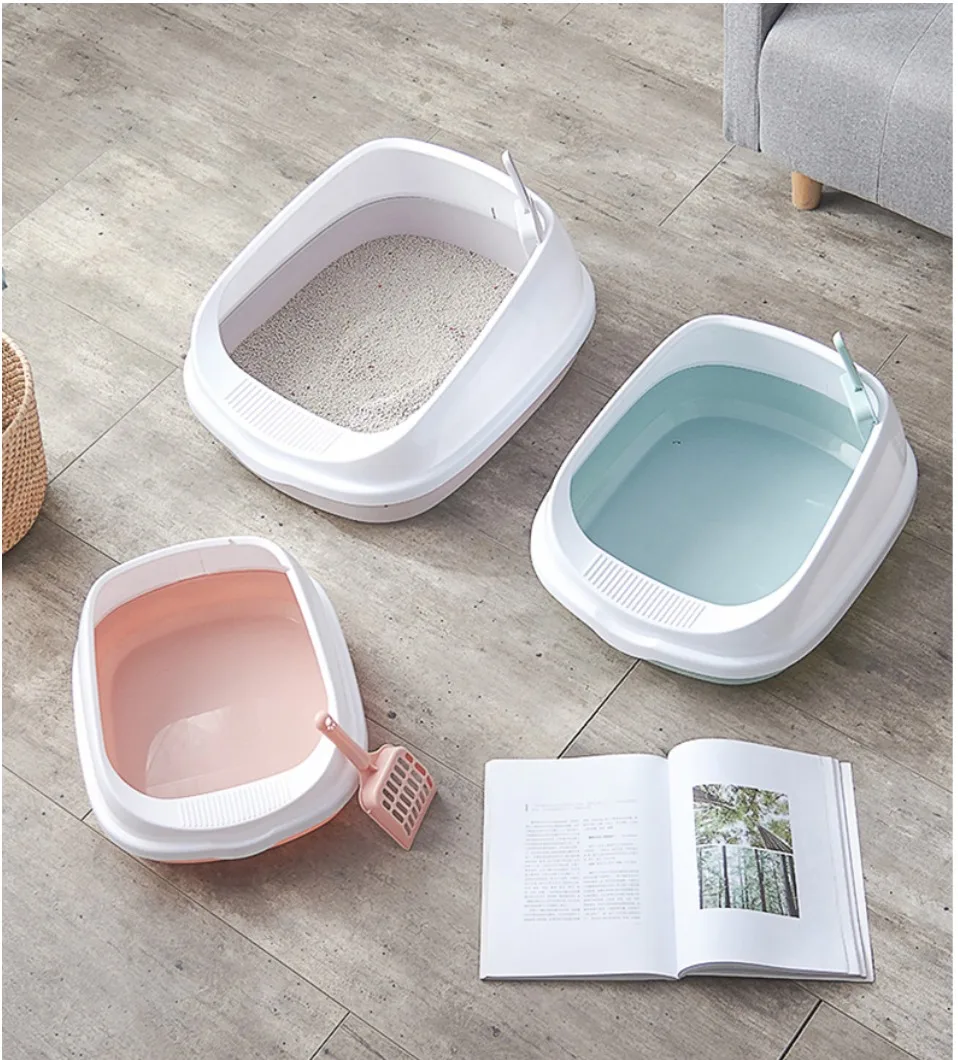 

Pet Toilet Bedpan Anti Splash Cats Litter Box Cat Tray With Scoop Kitten Dog Clean Toilette Home Plastic Sand Box Cat Supplies