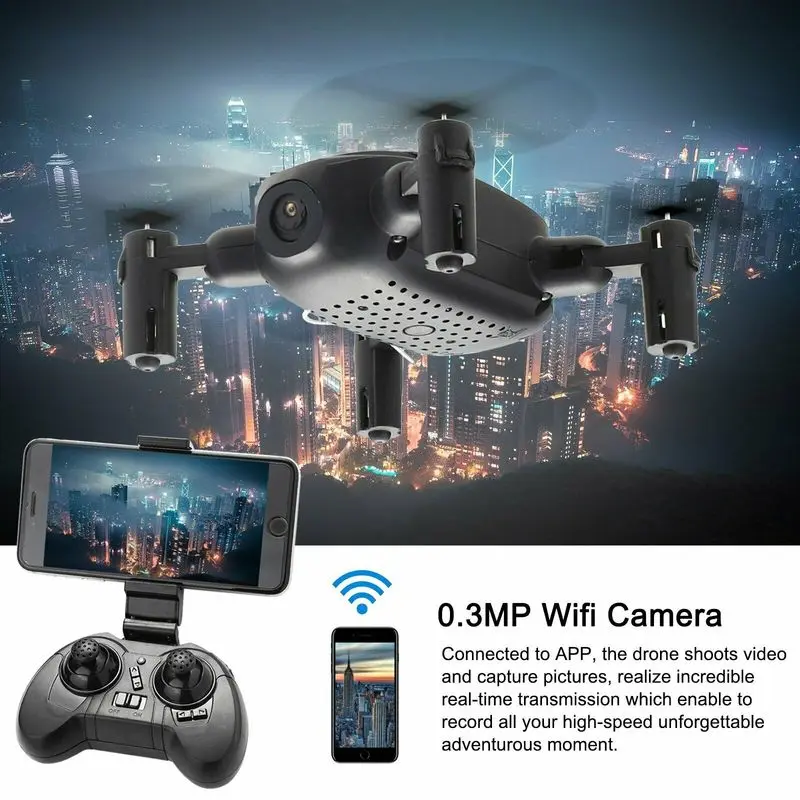 Складной мини Дрон с камерой 30 Вт HD RC Квадрокоптер высоким держателем вертолет