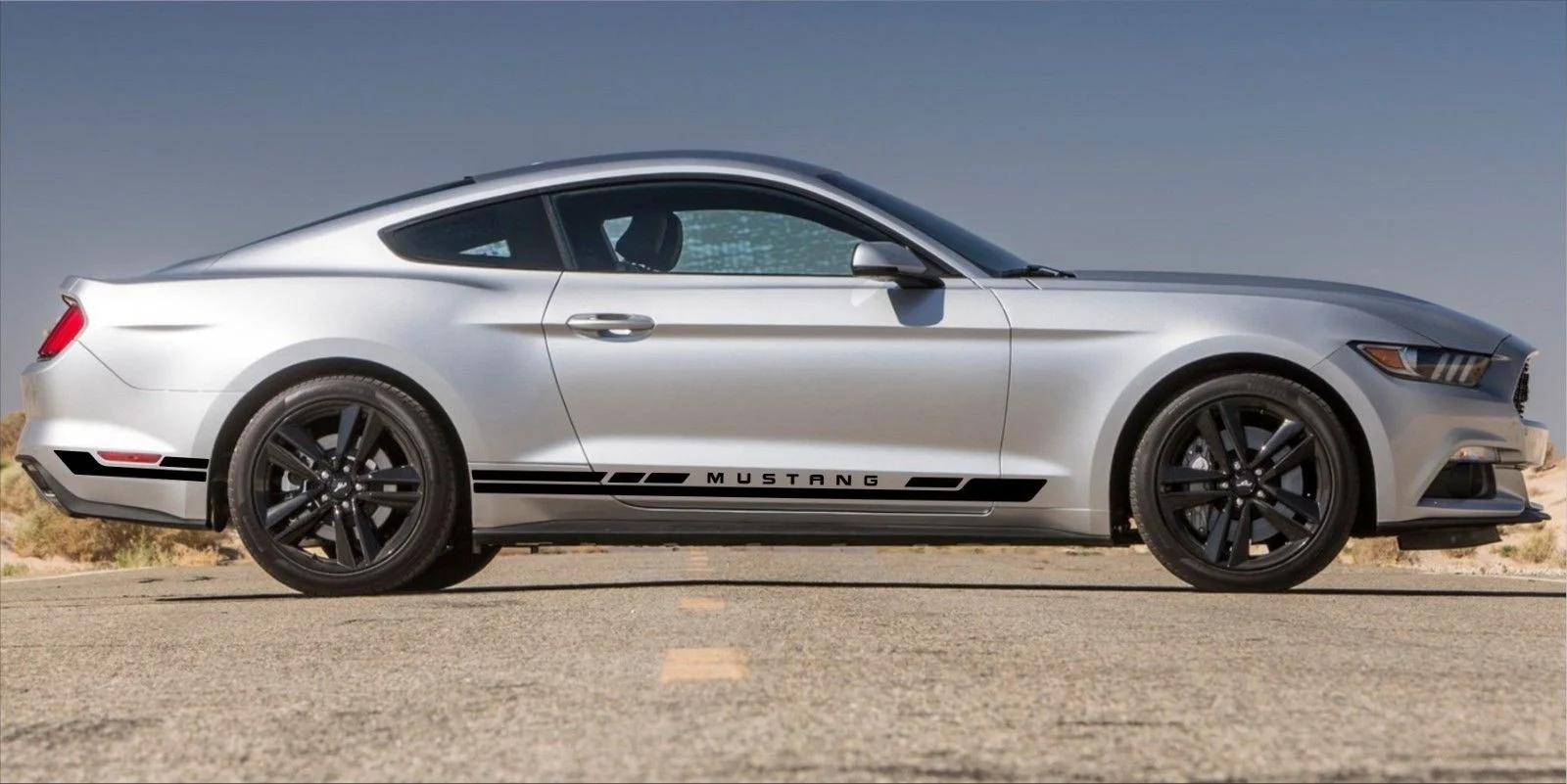 

For 2x Ford Mustang 2015-2017 side Vinyl Racing Decals HASTE ROCKER Graphics Stripes