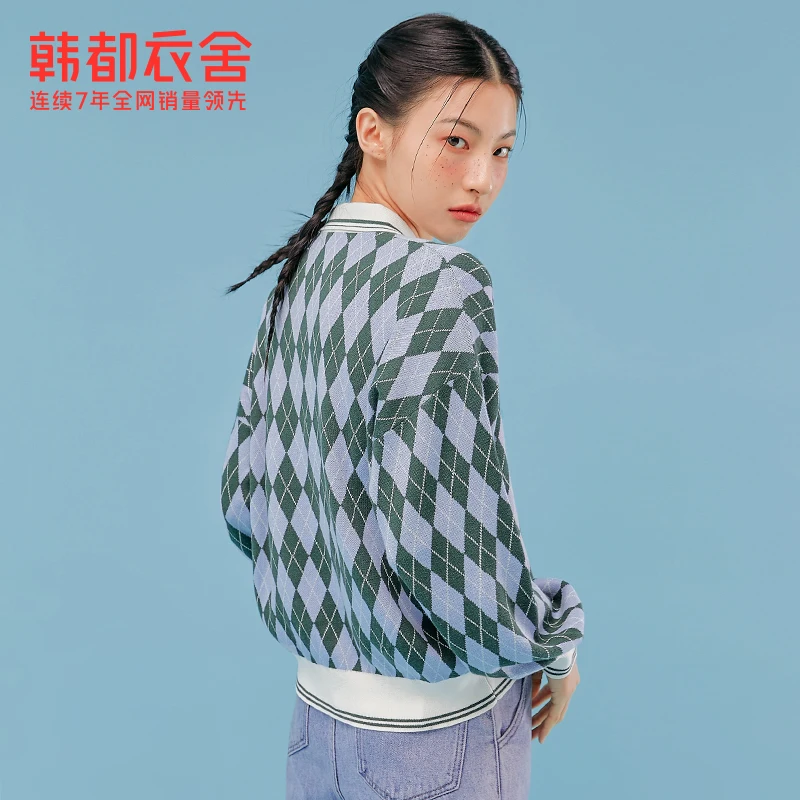 

Женская рубашка в Корейском стиле, весна 2021, новый клетчатый свитер в стиле преппи Jz14444