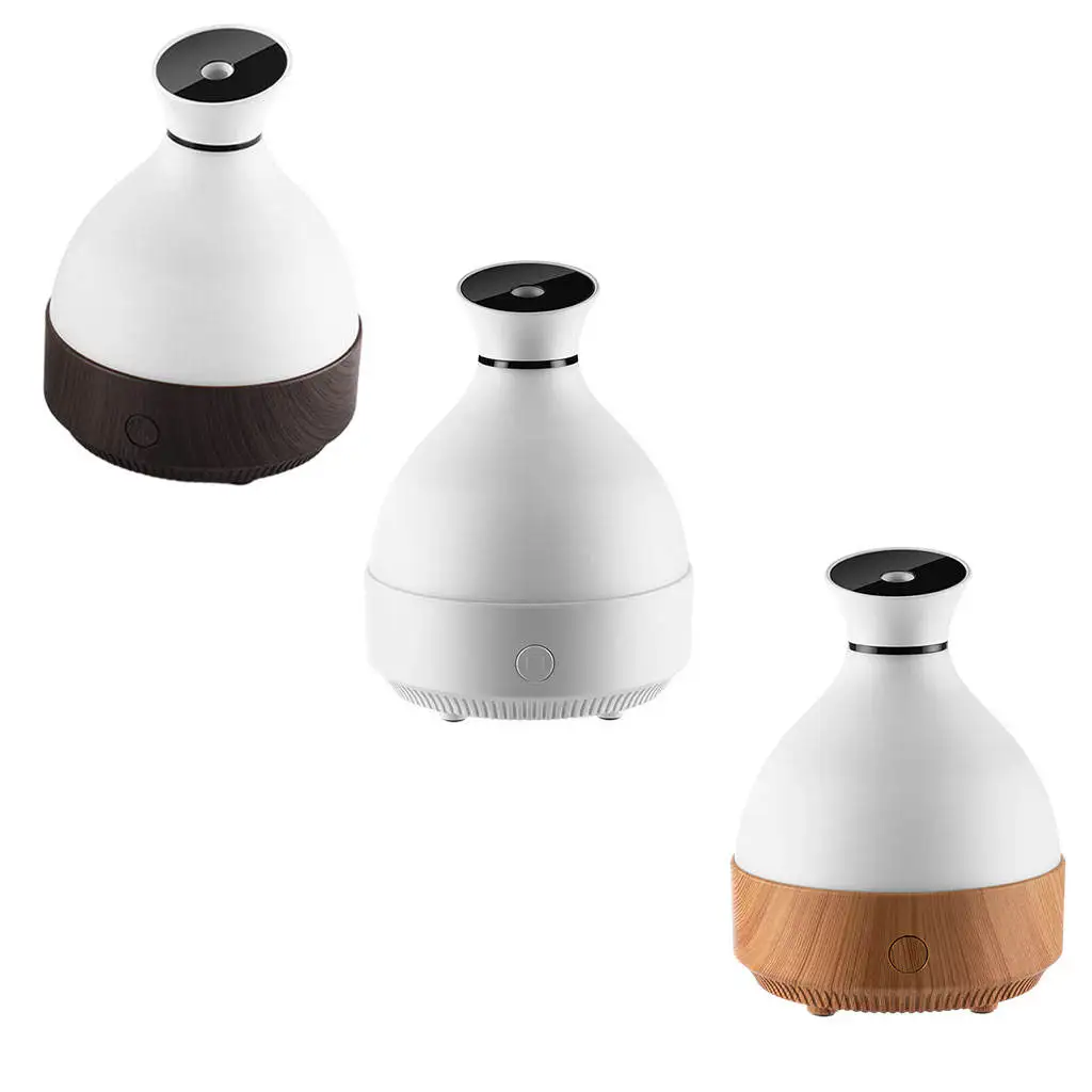 

Mini Aroma Diffuser 150ml 7 Colorful Lights Changing Wood Grain Ultrasonic Air Humidifier Essential Oil Diffuser for Car Office