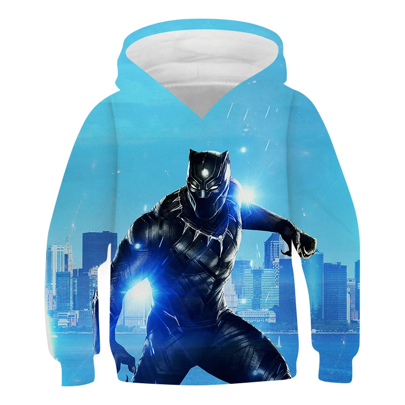 

3D Hoodies Kids Marvel Movie Black Panther Sweatshirt Boy Girl Casual Pullover Long Sleeve Jacket hooded collar Children Clothes