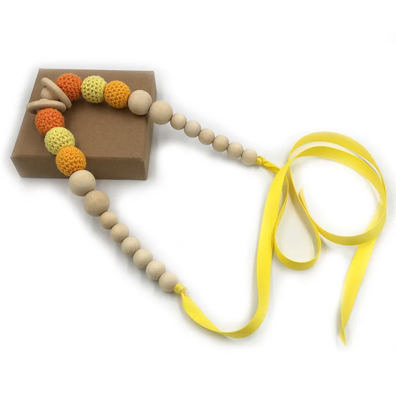 Деревянные вязаные крючком Прорезыватели для кормления зубов бриллиантовые