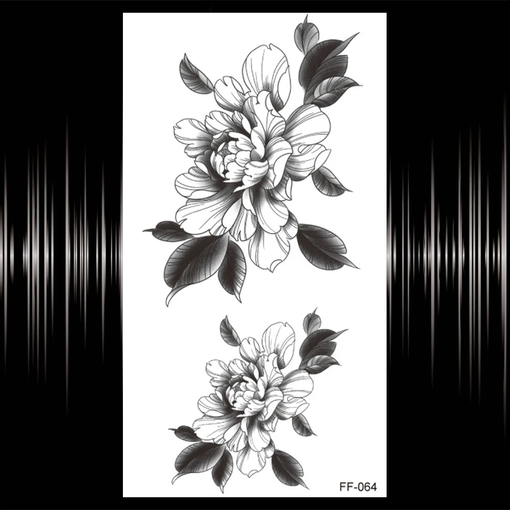 Тату-наклейка Женская Временная водостойкая в виде цветка пиона | Красота и