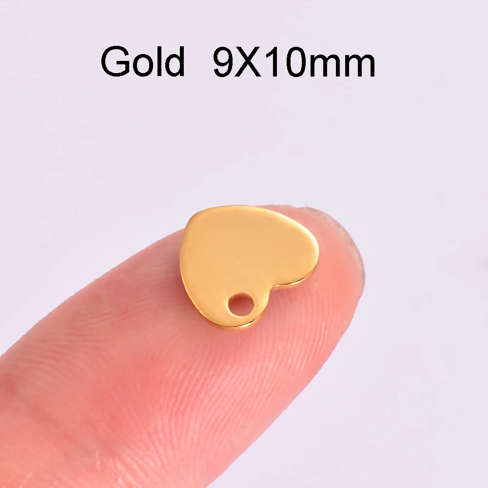 20 шт. сердце золото/розовое золото нержавеющая сталь штамповка незаполненные