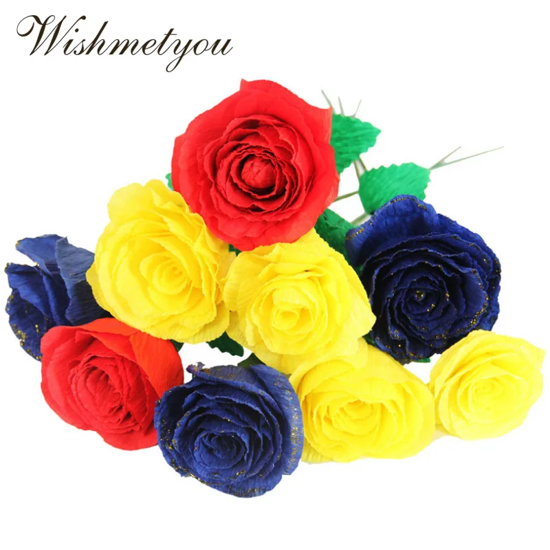 WISHMETYOU цвет морщины бумага ручной работы ремесло цветы оберточная бумажная Роза