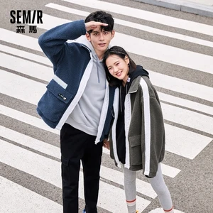 Куртка SEMIR мужская из искусственной овечьей шерсти, рабочие хлопковые куртки, кашемировая верхняя одежда в Корейском стиле, пальто, зима 2021