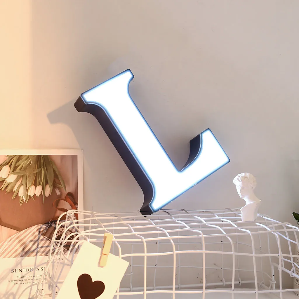 DIY 26 букв светодиодный ночник английский Marquee знак Алфавит 3D Настенный ночник t домашний Свадебный день рождения Жених