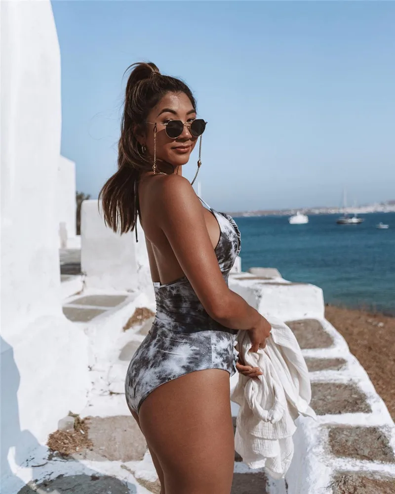 Новинка 2020 цельные купальники для женщин бандажные женские пляжные костюмы с