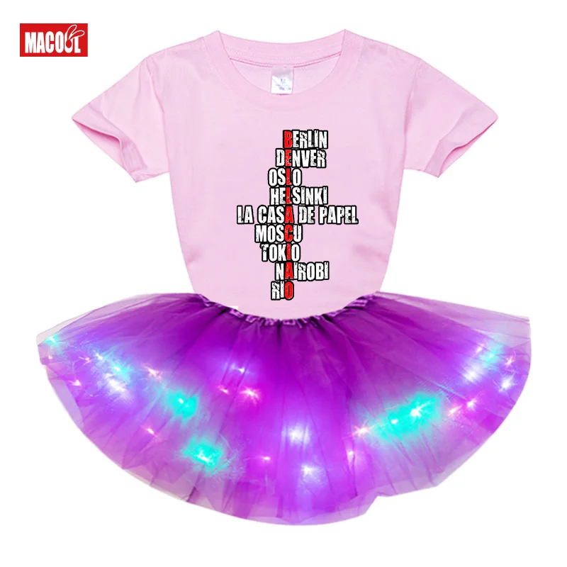 Summer Toddler Girls Lace Cake Dress Kids Short Sleeve T-shirt+Dresses Children Clothing for Baby Girls 3 To 8 Years Party Dress