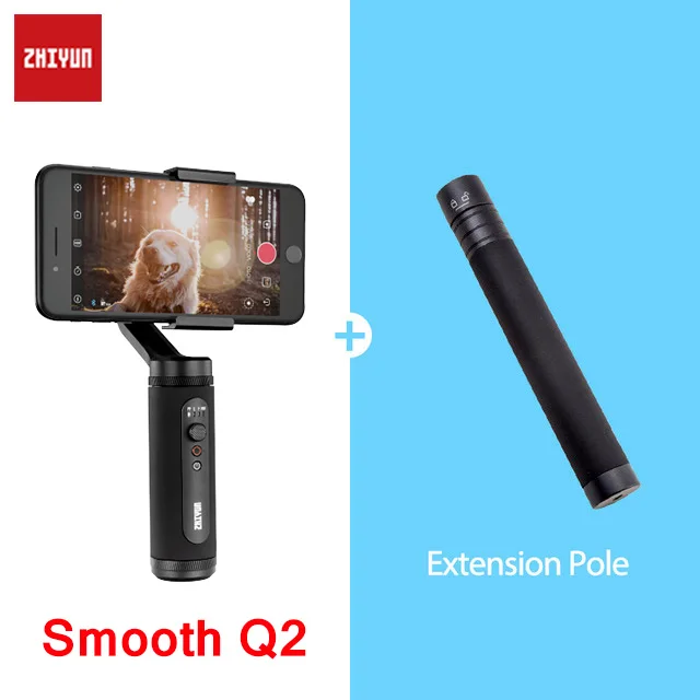 ZHIYUN Smooth 4 Q2 смартфон ручной 3 оси Gimbal стабилизатор Экшн камера Steadicam для телефона Gopro SJCAM pk DJI OSMO Карманный - Цвет: Q2 w pole trip