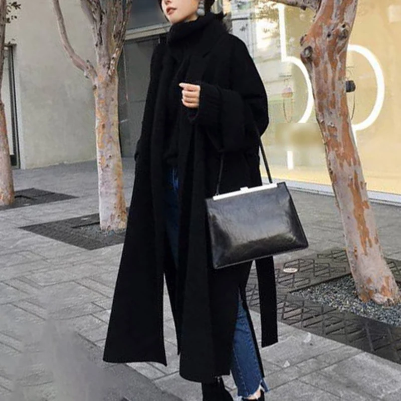 

Women's Fashion Wool Coat Mid-Length Double-Sided Thick Woolen Long Coat