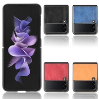 cow pattern car line case for samsung galaxy z flip 3 5g cover anti knock luxury leather pc cases for flip3