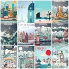 Алмазная живопись 5D с марокканским путешествием, полное Алмазная вышивка, живописный Лондон, сделай сам, японская мозаика, стразы, настенное искусство