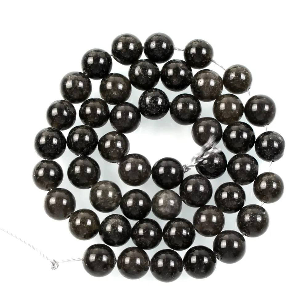 15 &quotГладкие бусины из синего мраморного камня круглые для изготовления