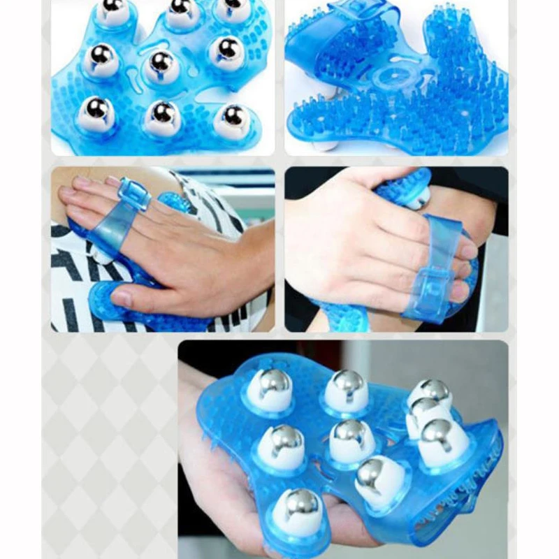 

Roller Ball Body Massage Glove Massager Muscle Pain Relief Relax Anti-Cellulite Massager for Hand Neck Back Shoulder Health Care