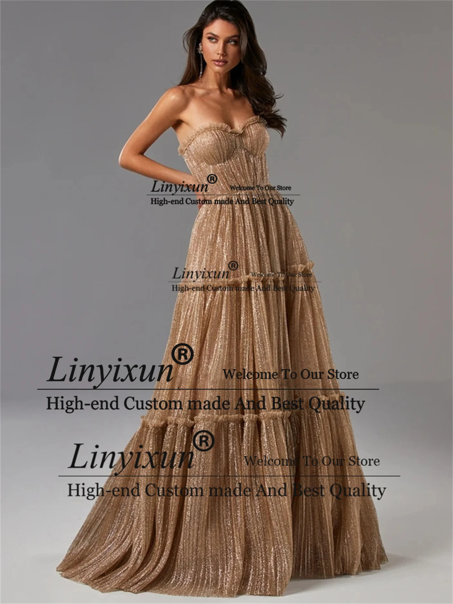 

Женское длинное вечернее платье со шлейфом, без рукавов