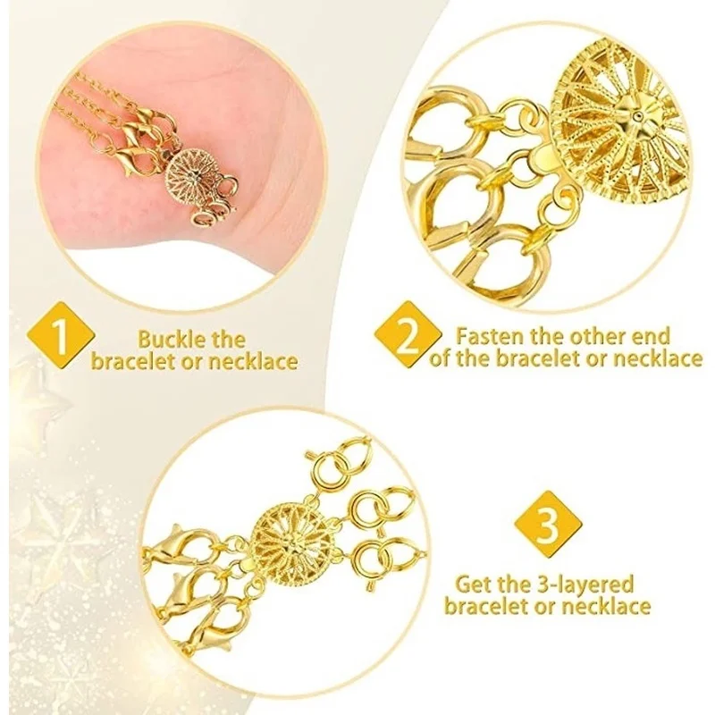 Multi Strand Copper Necklace Slide Lock Clasp Single Double Triple Connection Buckles Multi-layer Bracelet Connectors | Украшения и