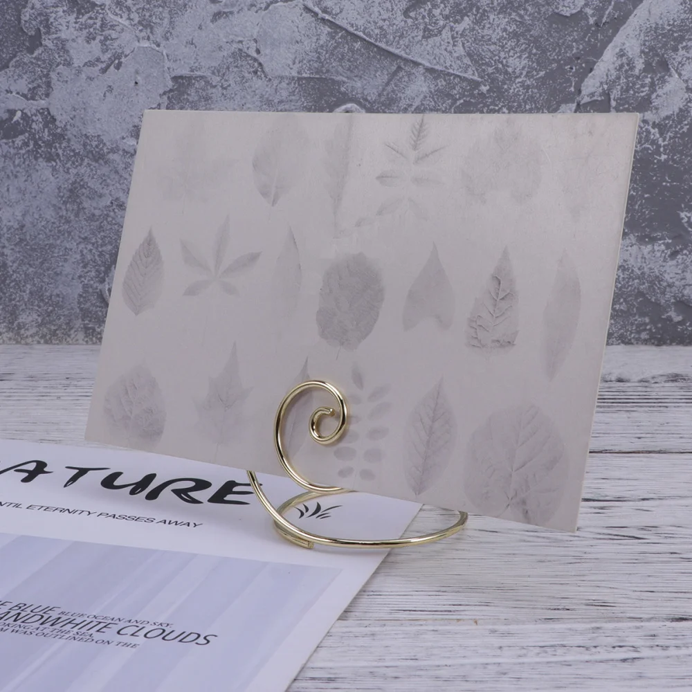 

12pcs Round Metal Clips Message Photo Holder Seat Note Stand Ornament for Wedding Rose Gold