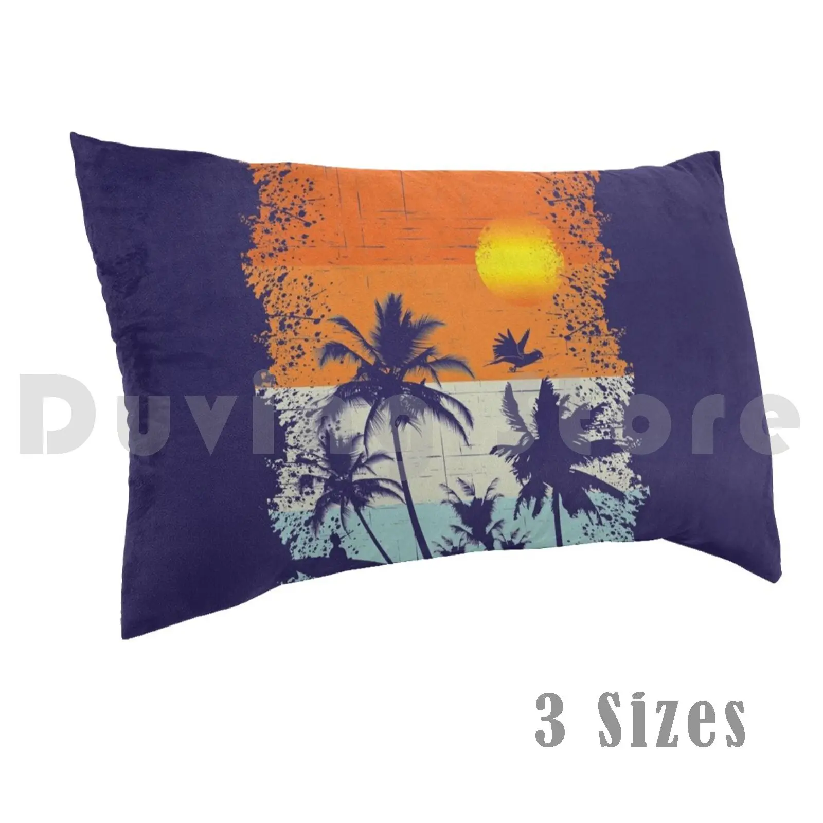 

Beach Surfer Sunset Vintage Palm Tree Pillow Case 20x30 inch Tropical Ocean Holiday Vintage Summer Romance Surf