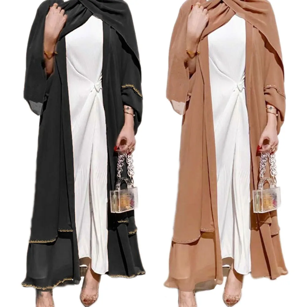 

Dubai Open Kimono Abaya Muslim Women Ramadan Islamic Eid Cardigan Arabic Maxi Robe Gown Caftan Jilbab Turkish Middle East Malay