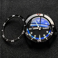 flat ceramic bezel insert 3831 5mm luminous pip at 12 for seiko skx007 skx009 watch parts