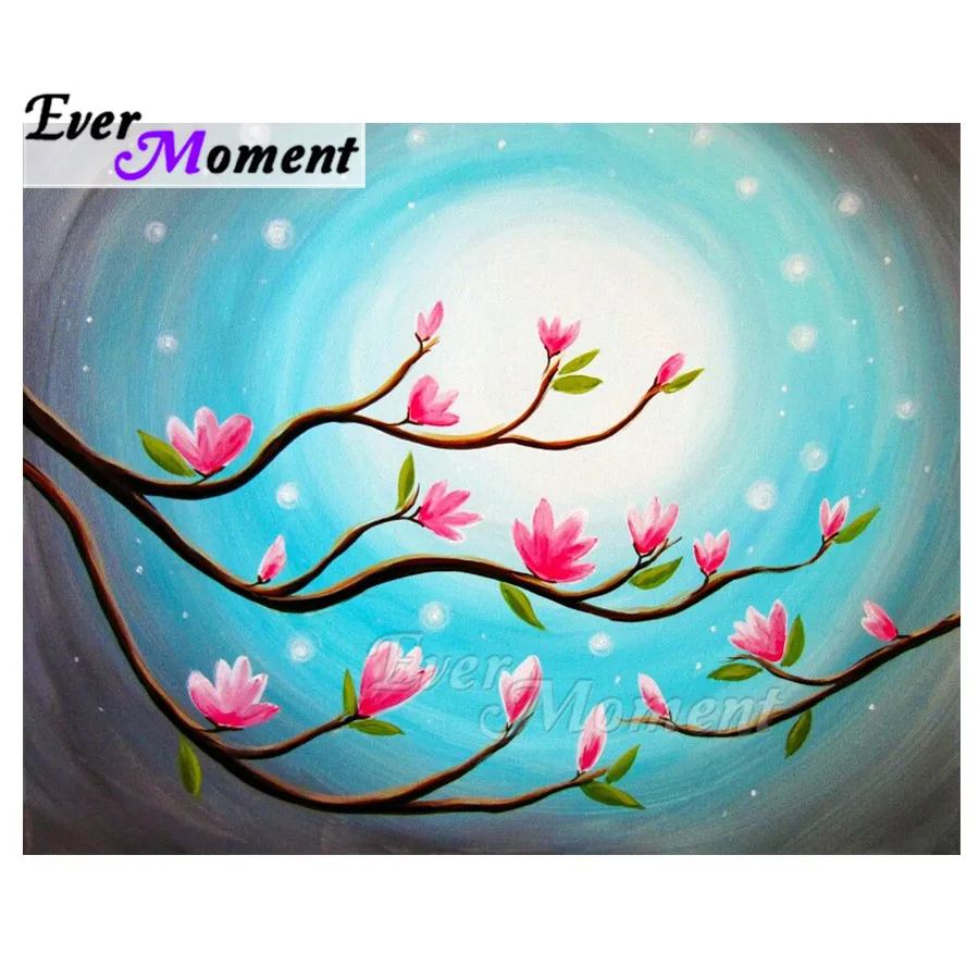 Картина с розовым цветком Ever Moment 5D DIY мозаика полностью квадратная Алмазная
