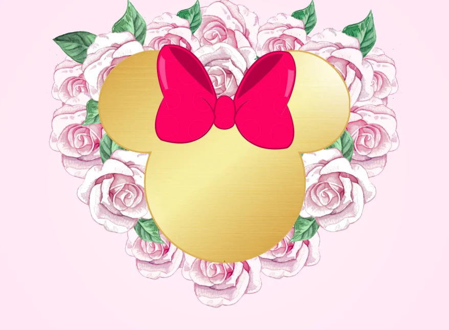 

7x5 футов светильник-розовый цветочный Золотой силуэт мыши красный лук детский душ пользовательский фото студия фон винил 220 см x 150 см