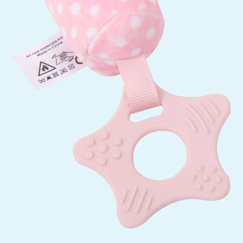 

Safe Infant Teether Soft Plush Rattle Handbells Toys Baby Development Soother J2HD