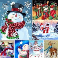 amtmbs christmas snowman socks pictures by numbers drawing on canvas diy oil painting by number home festival art decor