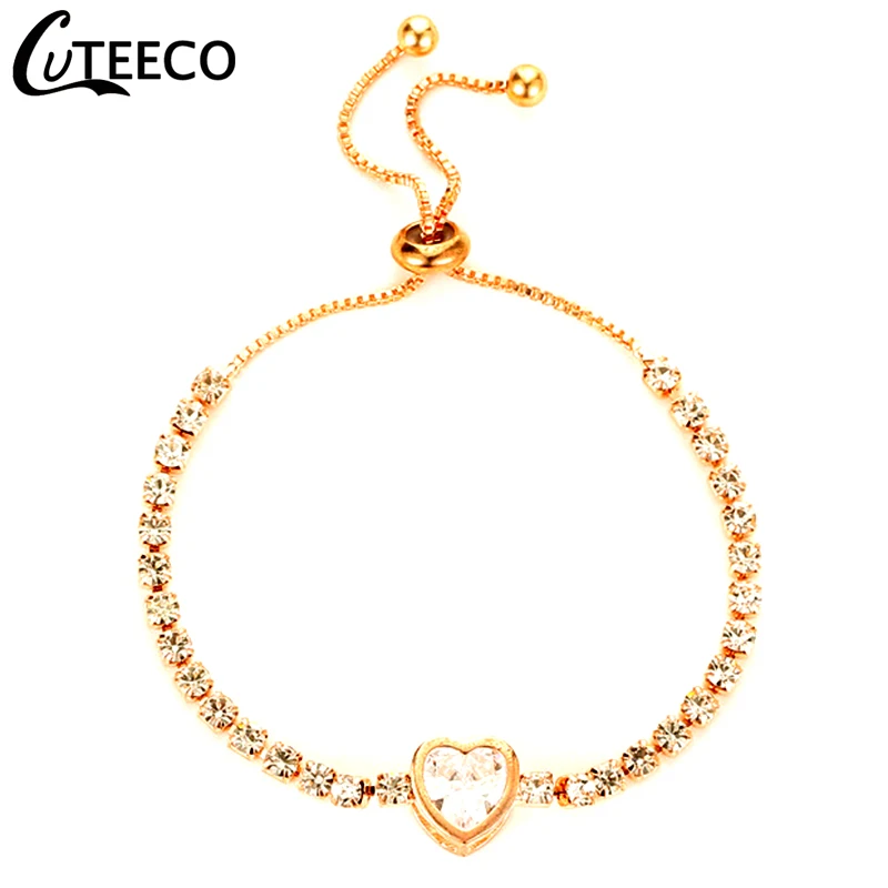 AJ3238-1 CUTEECO европейские модные женские Подвески браслет кубического циркония бренд браслет Бесконечность Браслеты для женщин ювелирные изделия подарок - Окраска металла: AJ3238-1