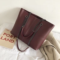2021 women pu leather shoulder bag large capacity tote bag chain design casual hand bags ladies handbags for female