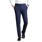 Брюки мужские костюмные, классические штаны для работы и офиса, прямые брюки, темно-синие формальные, 38, на лето