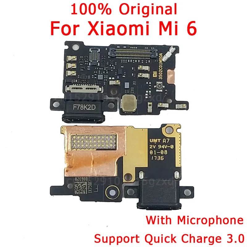 Оригинальный зарядный порт для Xiaomi Mi 6 Mi6 плата зарядки штекер USB гибкий кабель
