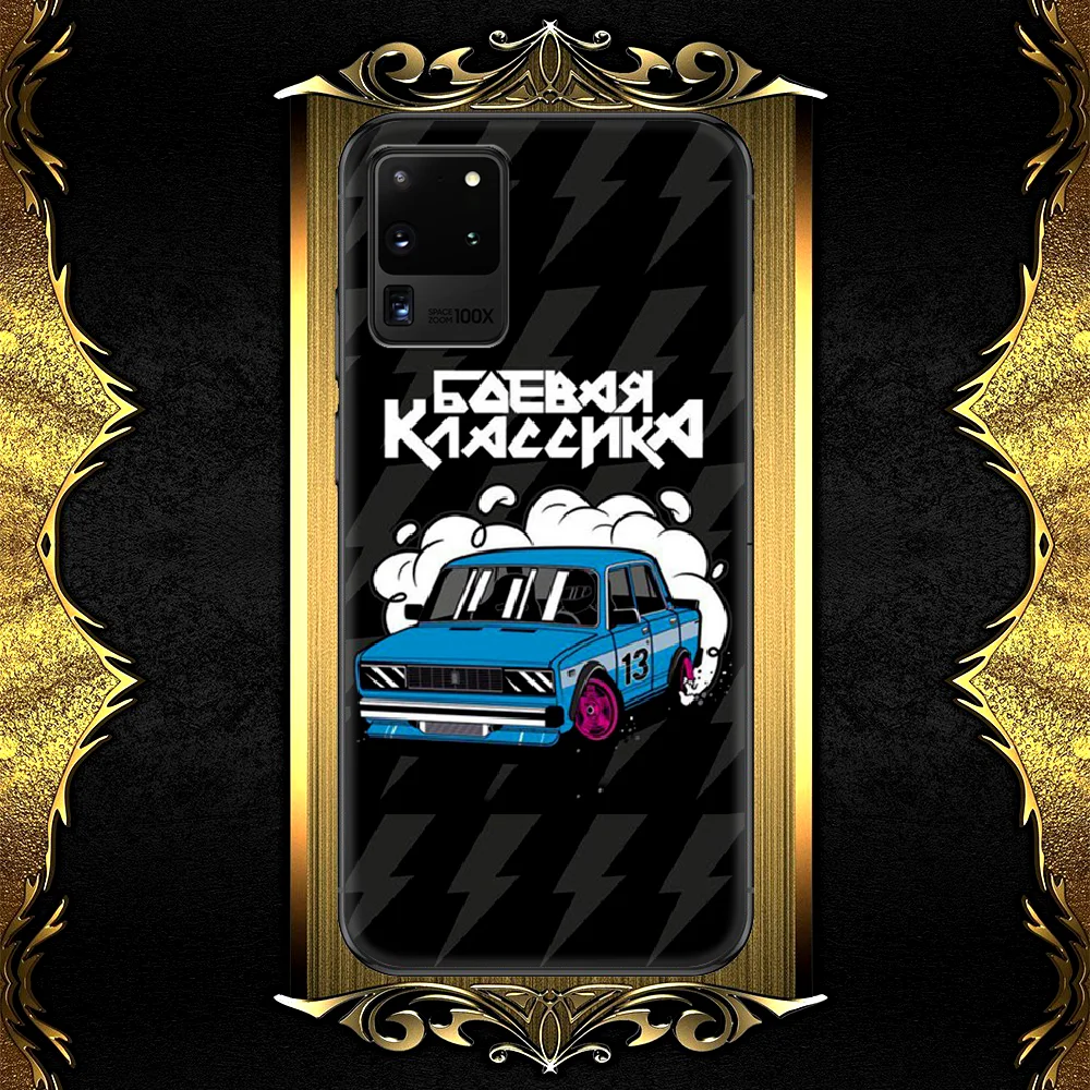 

Automobile LADA Car Logo Phone Case For Samsung Galaxy S 6 7 8 9 10 E 20 UITRA FE 21 Edge Note 8 9 10 Plus black Funda Silicone