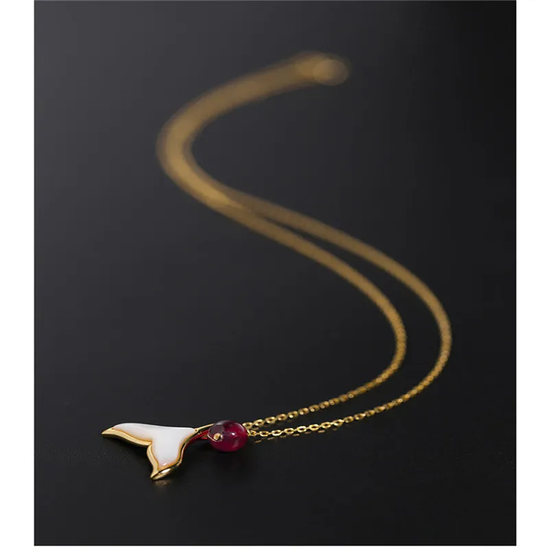 Подвеска DAIMI с рубином женская ожерелье сокровищами из серебра пробы хороший