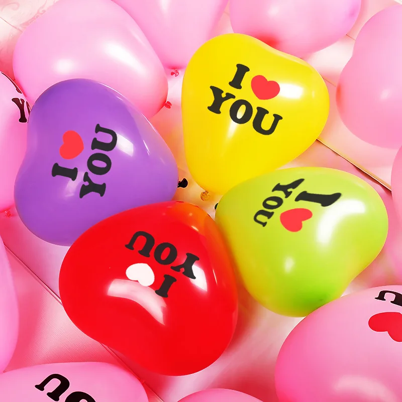

10/30PCS Heart Shape I Love You Latex Balloon Valentine's Day Wedding Party Decoration Anniversary