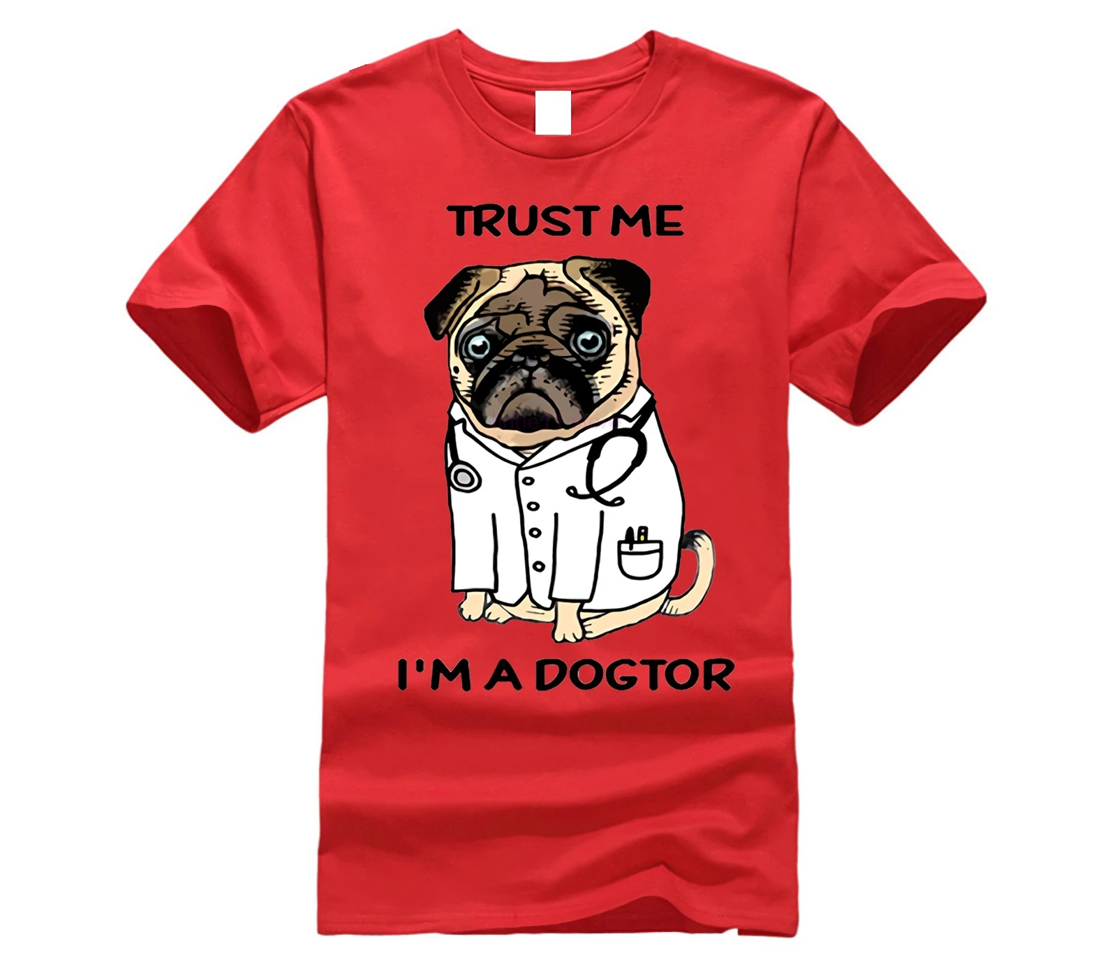 Забавная футболка с надписью Trust Me I'm a Dogtor Pug летняя изображением доктора