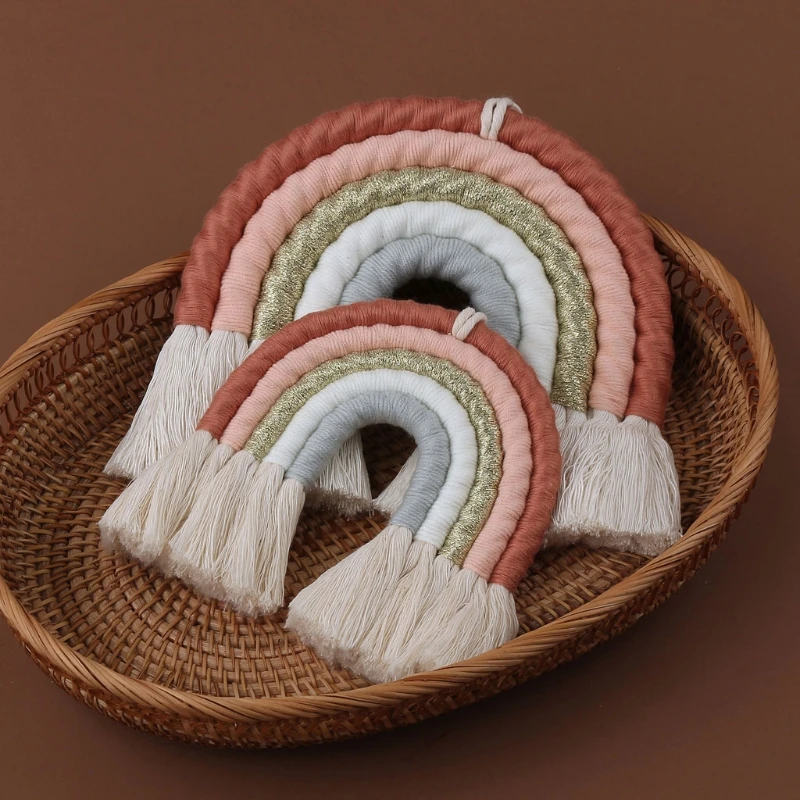

Home Decoration Rainbow Handmade Weaving Ornament Nordic Kids Room Wall Hanging