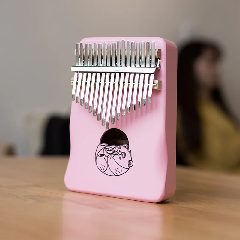 Калимба 17 клавиш пальцевое пианино Милая мультяшная розовая девочка подарок