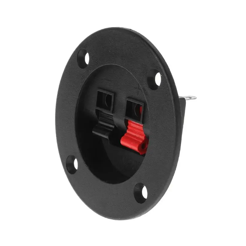 

2PCS Terminal Round Cup Connector Parts Express Spring Clip Double Binding Post Screw Wire Gold Car Subwoofer Speaker Box Black