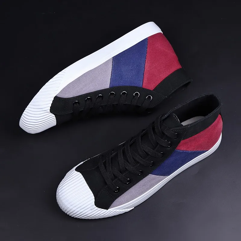 Осенние мужские кроссовки с высоким берцем Повседневная обувь без застежки на