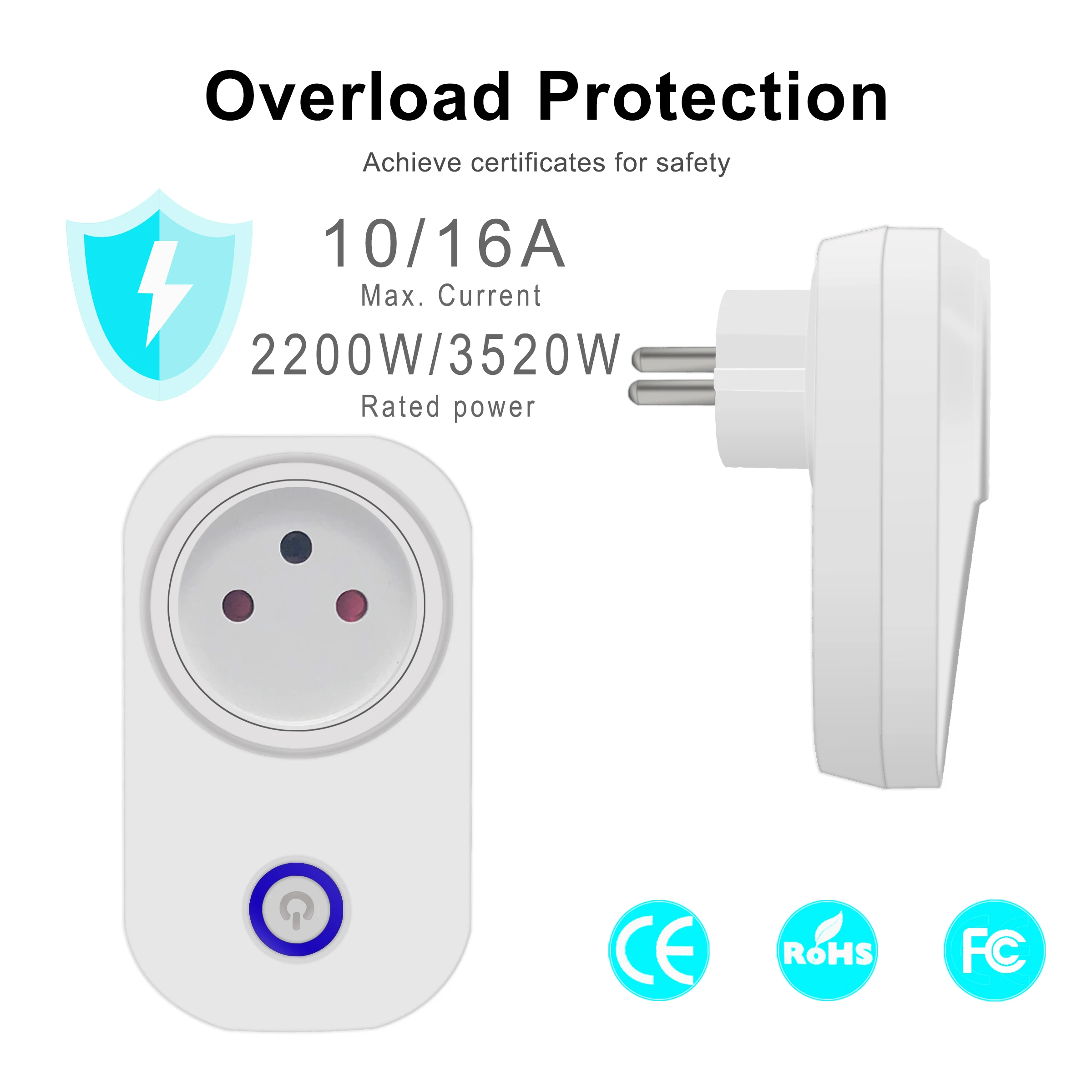 Tuya Smart Wifi Israel 10A/16A розетка монитор питания приложение/голос/синхронизация беспроводной пульт дистанционного управления работает с Alexa Google Home