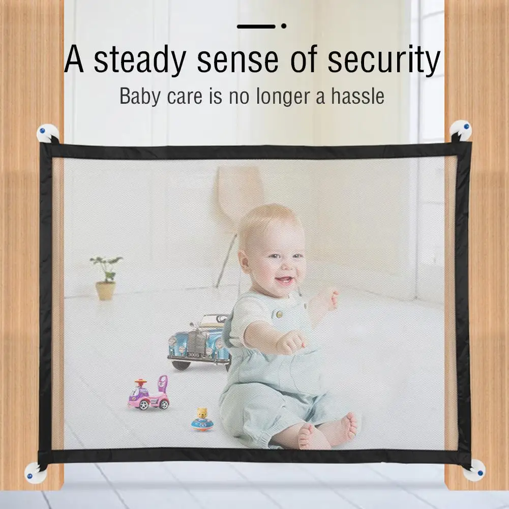 

Portable Foldable Baby Fence Barrier Safety Baby Gate Isolation Pet Child Safety Net Punching Free Protection Punch-free C7A5