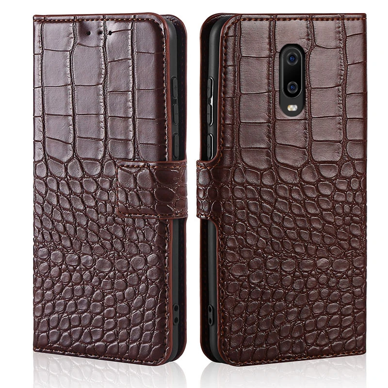 

Флип-чехол для Oneplus 6T из кожи крокодила